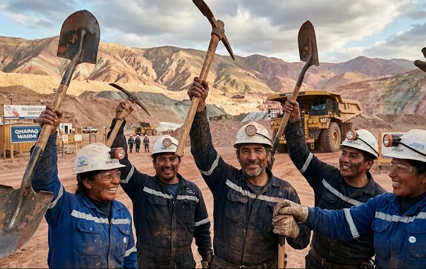 mineros festejan